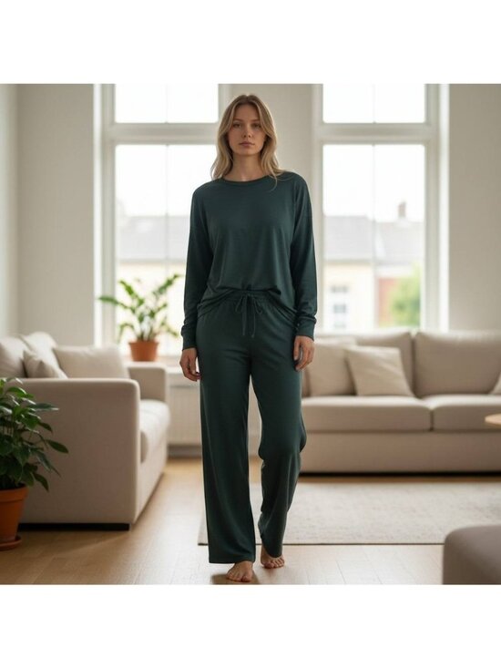 LAKE Other - LAKE Modal Relax Pants Set Conifer Green Wide Leg Lounge Pajamas XXL Womens